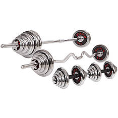 Комплект 4в1 штанги та гантелі 55 кг YORK 1312