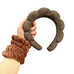 Набір для вмивання обруч + напульсники, коричневий, фото 3