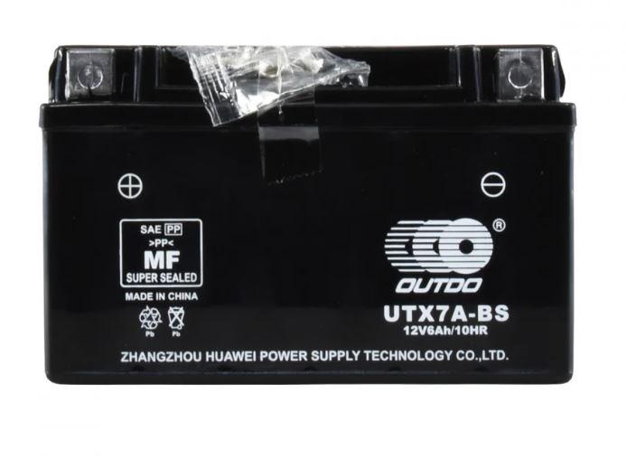 Акумулятор мото AGM (чорний) 12V 6 Ah (UTX7A-BS) (L+)