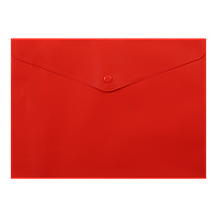 Папка-конверт, на кнопці, А4, матовий пластик, червона