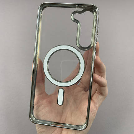 Чохол для Samsung Galaxy S23 Plus прозорий чохол з магсейф на телефон самсунг с23 плюс срібний h3b, фото 3