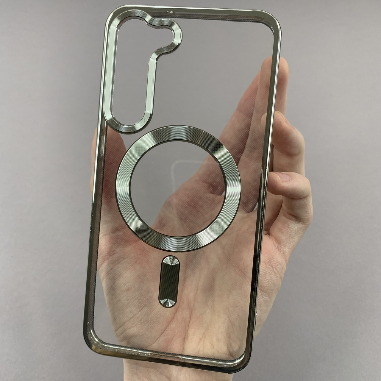 Чохол для Samsung Galaxy S23 Plus прозорий чохол з магсейф на телефон самсунг с23 плюс срібний h3b