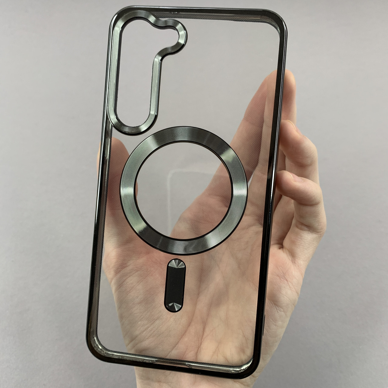 Чохол для Samsung Galaxy S23 Plus прозорий чохол з магсейфом на телефон самсунг с23 плюс чорний h3b