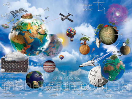 Фотообої Chameleon Планети з формулами 100х100 см, фото 1
