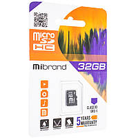 Карта памяти micro 32Gb Mibrand SDHC (UHS-1) class 10 (adapter SD)