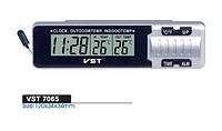 Автомобильные часы с термометром VST-7065 ka