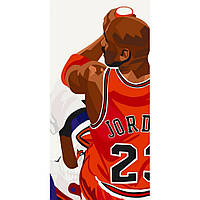 Картина по номерам Майкл Джордан Чикаго Булс 40х80 см на підрамнику Картина на подарунок своїми руками Спорт