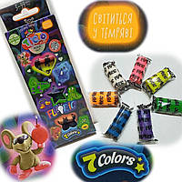 Тісто для ліплення Danko Toys "FLUORIC" Neon colors / 7 кольорів неонових / TMD-FL-7-02U