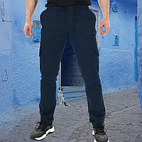 Штаны карго мужские синие брюки демисезонные весенние осенние стильные модные молодежные весна осень