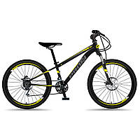 Спортивный велосипед 26 дюйма 13" алюминиевая рама на 21 скорость Profi MTB2602-4 Черно-желтый