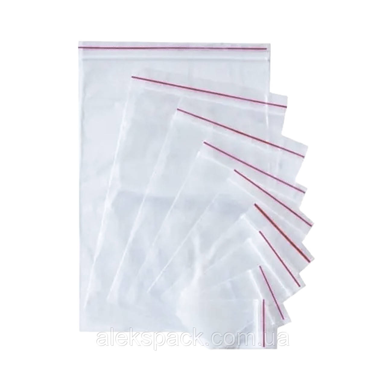 Пакет струна 5*7 100шт/10/20 Червона полоса, фото 1