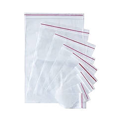 Пакет струна 10*10 100 шт/10/10 Червона полоса