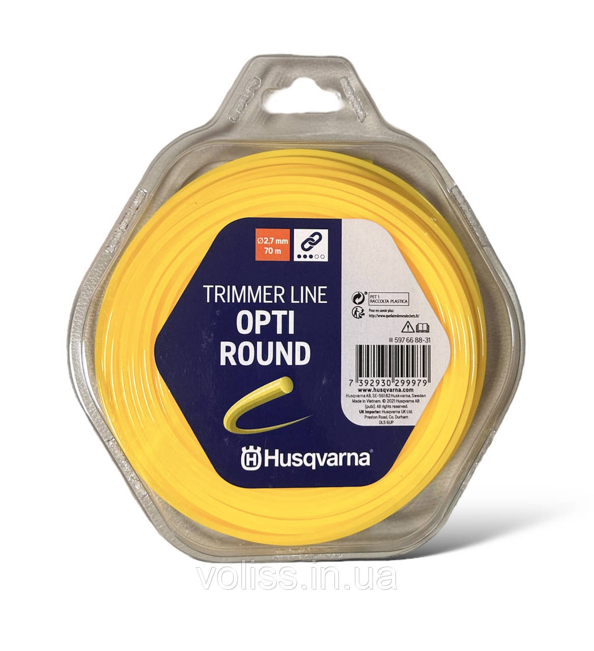 Корд (ліска) тримерний Husqvarna Opti Round 2.7мм 70м