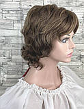 Перука темно-русява мелірування коротка стрижка жіноча для жінок для щоденної носки Hivision 427-8TT124, фото 2