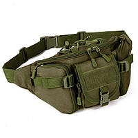 Сумка поясная тактическая / Мужская сумка на пояс / Армейская сумка. YE-614 Цвет: зеленый