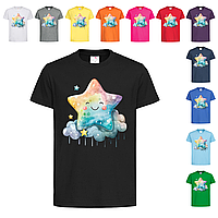 Черная детская футболка Со звездой для ребенка (22-22)