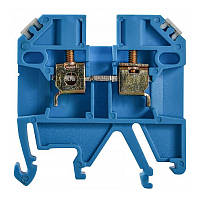 Клема JBX-2,5 синя CHINT, колодка збірна, затискна, гвинтова, 554055 клемник з'єднувальний на DIN рейку