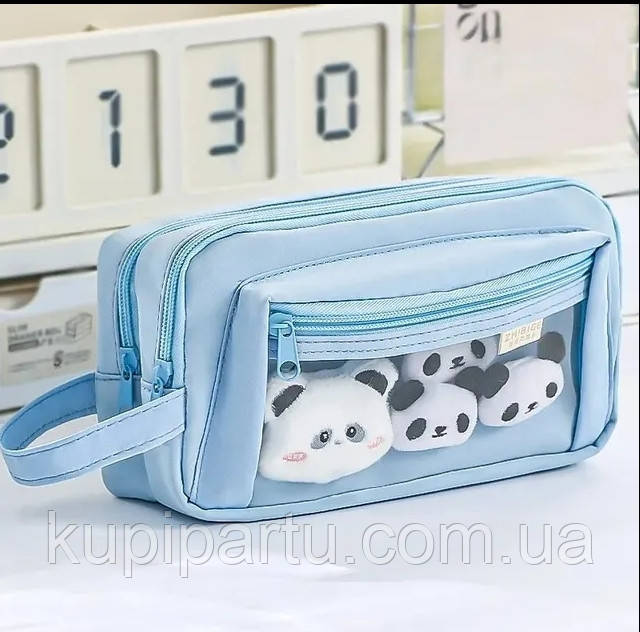 Пенал большой емкости с 3 отделениями, студенческий пенал для хранения ...