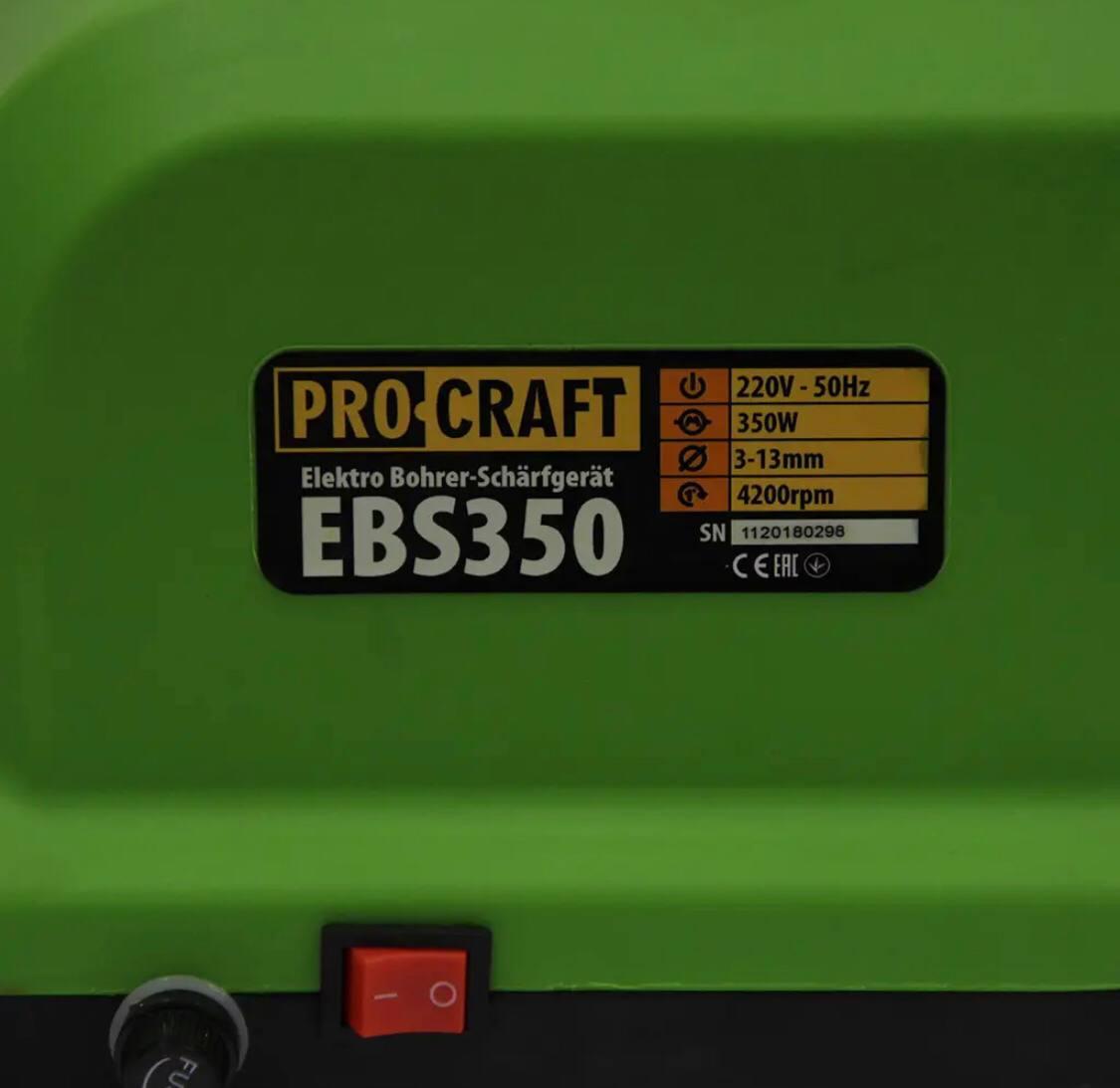 Точильный станок для заточки сверл Procraft EBS350 (высокоточная, подходит для буров), диаметр сверел 3-13 мм - фото 10 - id-p2145079719