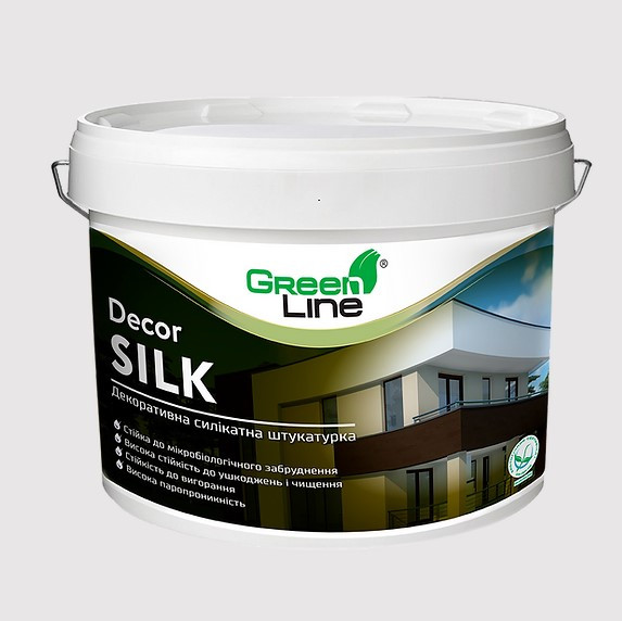 Green Line Decor SILK БАРАШЕК декоративна силікатна штукатурка з грануляцією зерна 1,0 мм, 1,5 мм, 2,0 мм, 2,5 - фото 1 - id-p1937277536