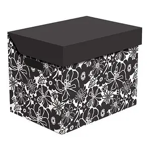 Коробка-ящик для зберігання картонний 34х25х26 см ONE чорна мальва 2437.25 Global-Pak