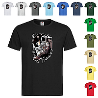 Черная мужская/унисекс футболка С космосом на подарок (22-25)