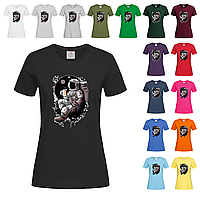 Черная женская футболка С космосом на подарок (22-25)