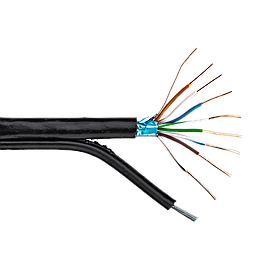 Кабель екранований для зовнішньої прокладки LP CCA Cat.5e FTP 4x2x0.51мм с тросом 7х0.4