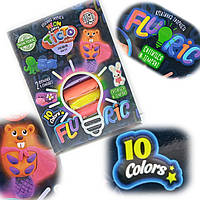 Тісто для ліплення Danko Toys "FLUORIC" Neon colors / 10 кольорів неонових / TMD-FL10-03U