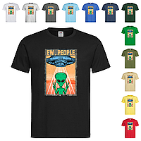 Черная мужская/унисекс футболка С пришельцем на подарок (22-26)