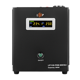 ДБЖ з правильною синусоїдою 12V LPY-W-PSW-800VA+(560Вт)5A/15A