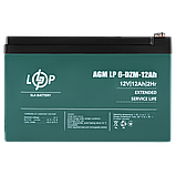 Тяговий свинцево-кислотний акумулятор LP 6-DZM-12 Ah - под Болт М5, фото 4