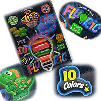 Тісто для ліплення Danko Toys "FLUORIC" Neon colors / 10 кольорів неонових / TMD-FL10-04U