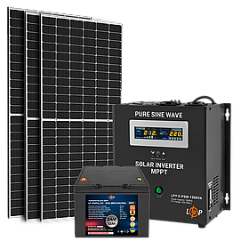 Сонячна електростанція (СЕС) 1kW АКБ 1.2kWh (літій) 52 Ah Преміум