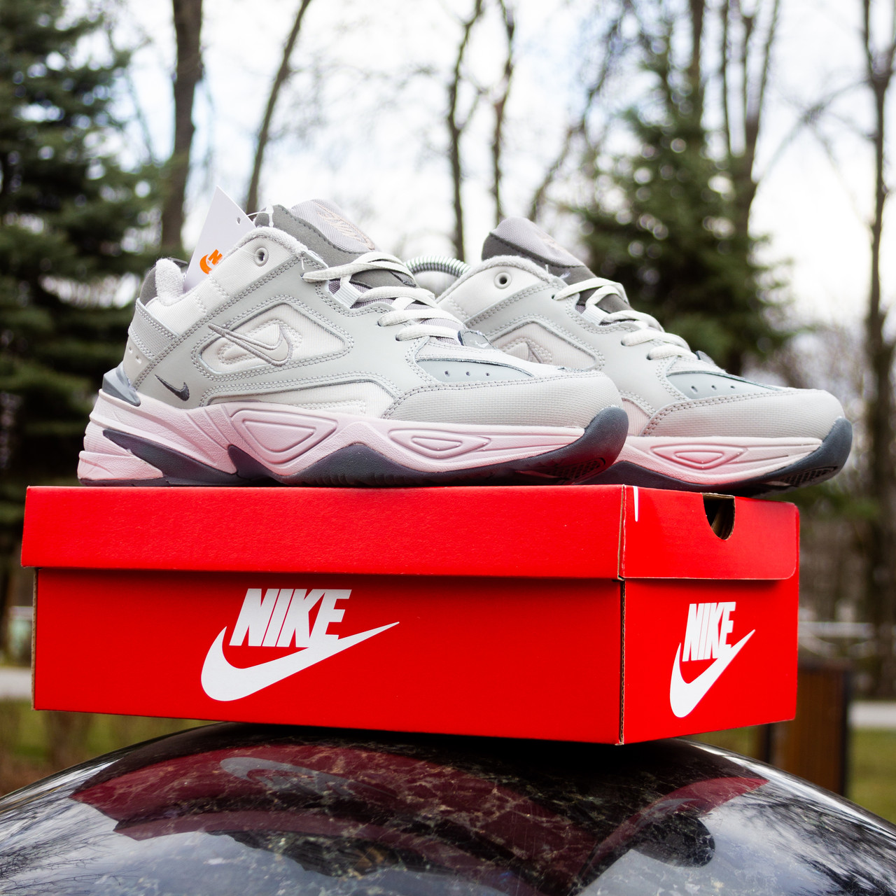РОЗПРОДАЖ Кросівки Nike M2K Tekno сірі з теракотовим+безкоштовна доставка НП, фото 1