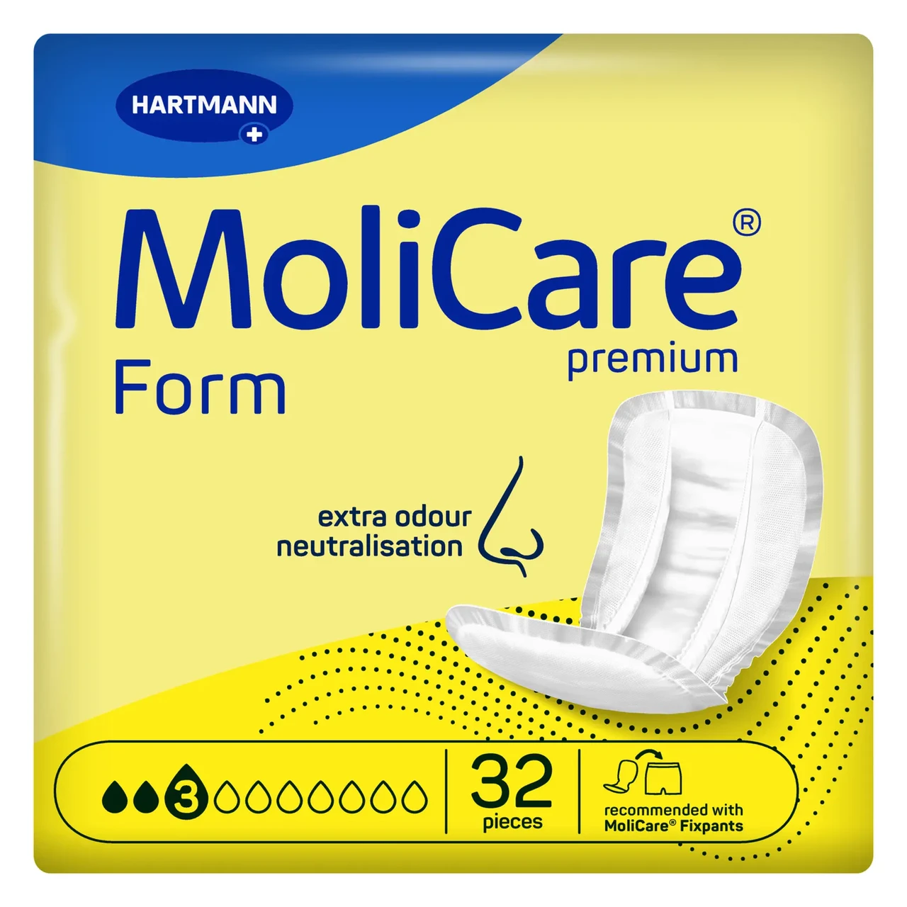 Прокладки при нетриманні мочі та калу анатомічної форми MoliCare Premium Form 3 краплі 32 шт