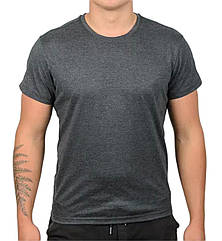 Чоловіча однотонна футболка темно-сiра БАТАЛ B130-3 вир-во Туреччина.