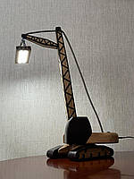 Лампа настольная деревянная "Кран поворотный с плитой"