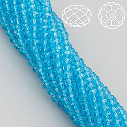 Намистини Swarovski огранювання рондель 3х2,5 мм Ø 0,8 мм 38 см (+-160 шт.) Блакитний світлий прозорий