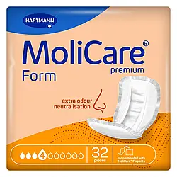 Прокладки при нетриманні мочі та калу анатомічної форми MoliCare Premium Form 4 краплі 32 шт