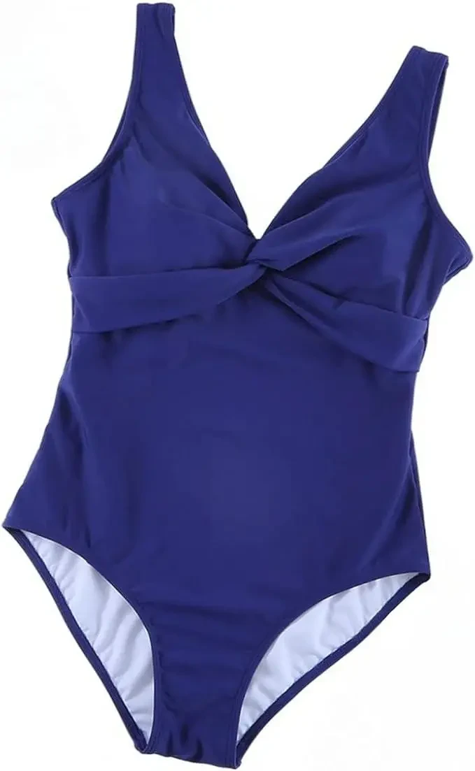 Жіночий суцільний купальник з глибоким вирізом, фото 1