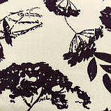 Відріз 1,3м штапель твіл принт коричневі квіти на молочному фоні, фото 4