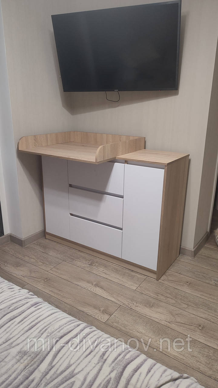 Комод пеленальний 3+2Д Дуб сонома+німфея, фото 1