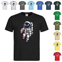 Черная мужская/унисекс футболка С печатью астронавт (22-28)