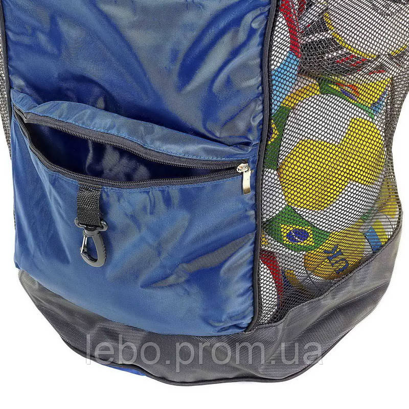 Сумка-рюкзак на 20 м'ячів Zelart C-4894 синій lb - фото 4 - id-p2145118047