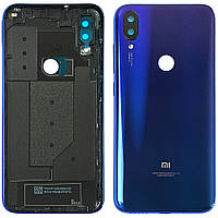 Задняя крышка Xiaomi Mi Play M1901F9E синяя со стеклом камеры