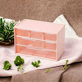 Настільний органайзер для дрібниць на 6 відділень 12х18х9, 5 см, органайзер для гумок