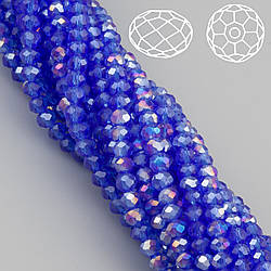 Намистини Swarovski огранювання рондель 3х2,5 мм Ø 0,8 мм 38 см (+-160 шт.) Електрик АВ прозорий