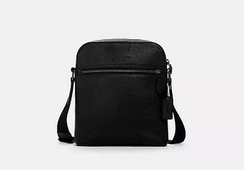 Чоловіча шкіряна сумка Coach Houston Flight Bag (чорна) ОРИГІНАЛ