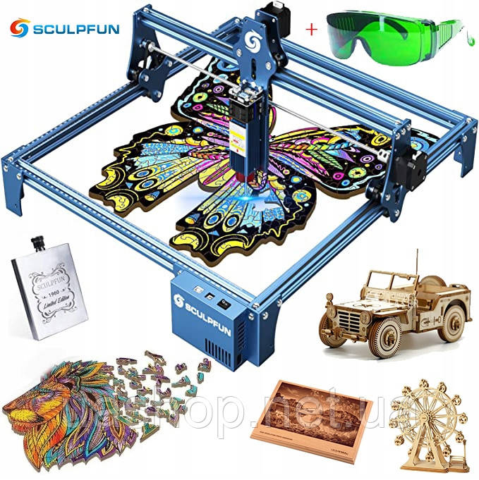Лазерный гравировальный станок SCULPFUN S9 90W 410mmx420mm, фото 1